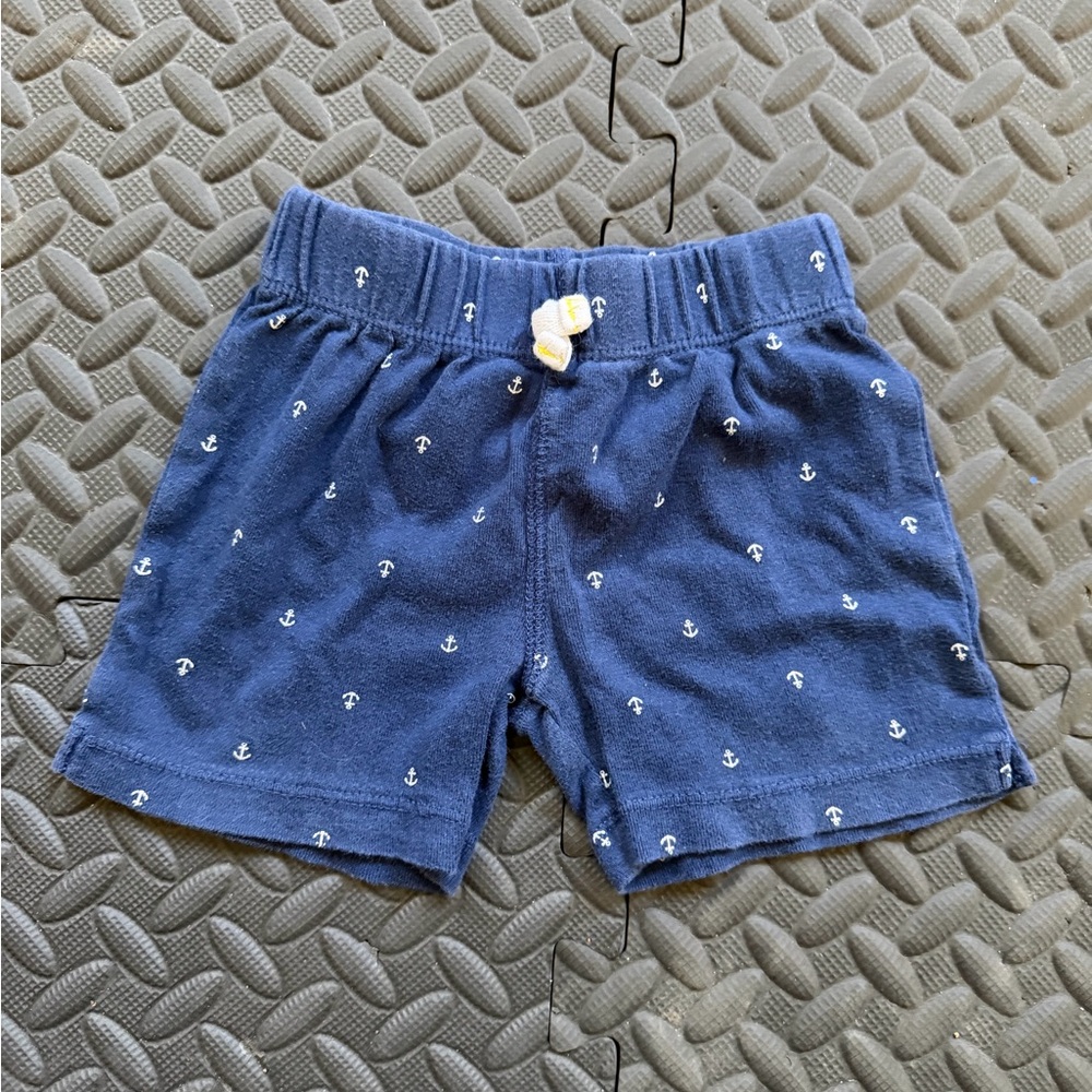 Navy Anchor Knit Pull-On Shorts for Kids